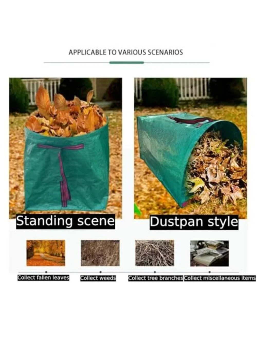 Collapsible Yard Waste Bags 72 Gallon Leaf Garden Lawn Bag Reusable 2 Pack